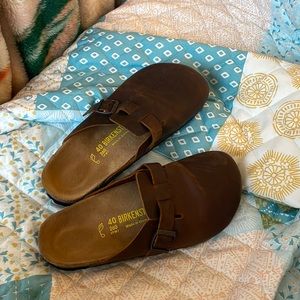Leather Boston Birkenstocks